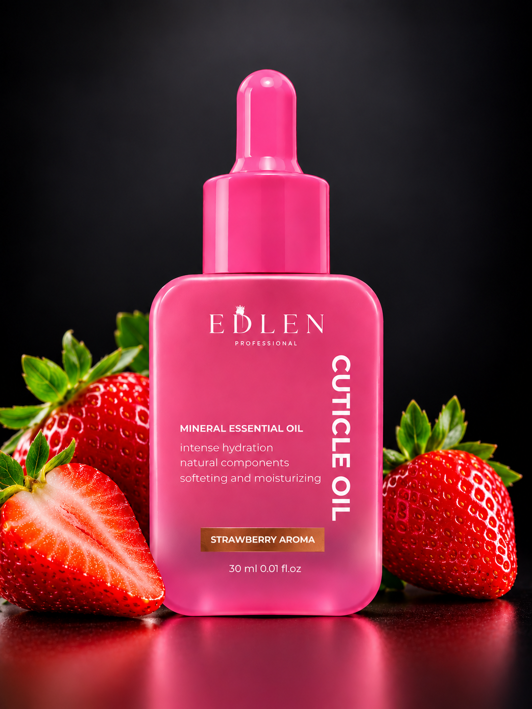 Edlen Cuticle Oil — Strawberry Aroma, 30 ml